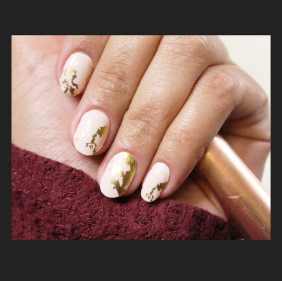 5 for $20 Nail Wraps- Pink Gold Leaf - Picture 2 of 9